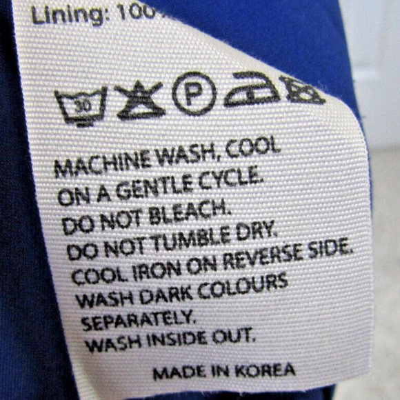 Long Blue Prom Dress Size M Stripes Button Wrap by One O Eight, British Elegant - Picture 10 of 12